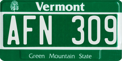 VT license plate AFN309