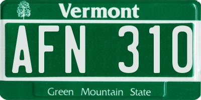 VT license plate AFN310