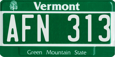 VT license plate AFN313