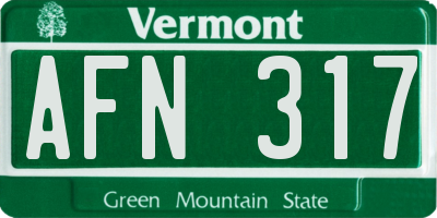 VT license plate AFN317