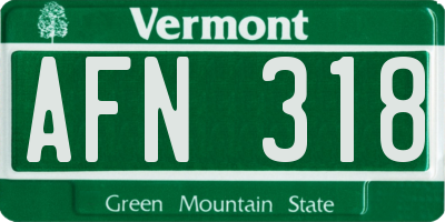 VT license plate AFN318
