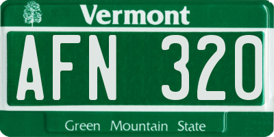 VT license plate AFN320