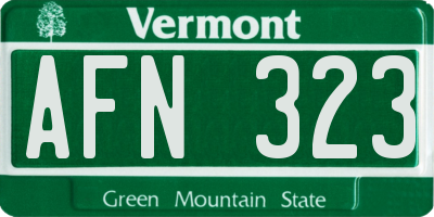 VT license plate AFN323