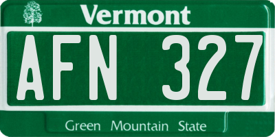 VT license plate AFN327