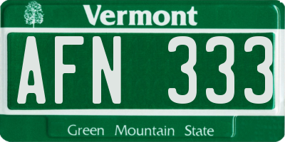 VT license plate AFN333