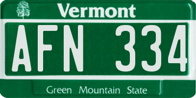 VT license plate AFN334