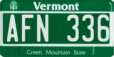 VT license plate AFN336