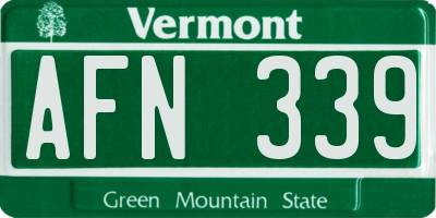 VT license plate AFN339