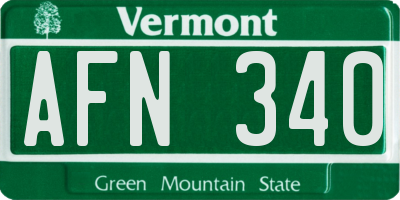 VT license plate AFN340