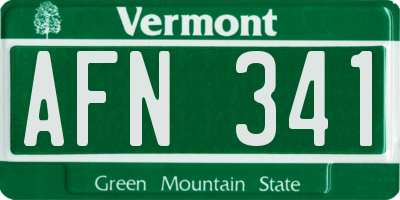 VT license plate AFN341