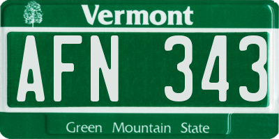 VT license plate AFN343