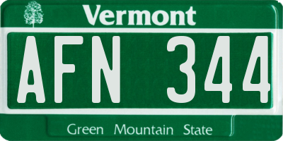VT license plate AFN344