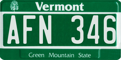 VT license plate AFN346