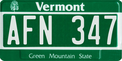 VT license plate AFN347