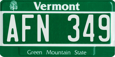 VT license plate AFN349