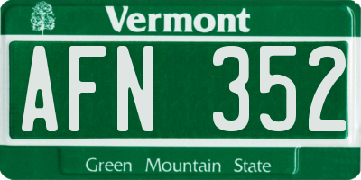 VT license plate AFN352