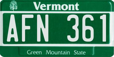 VT license plate AFN361