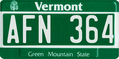 VT license plate AFN364