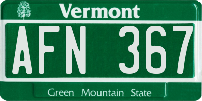VT license plate AFN367