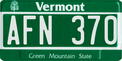 VT license plate AFN370