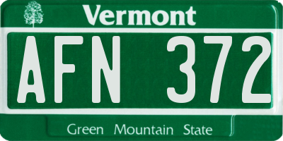 VT license plate AFN372
