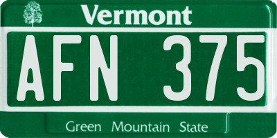 VT license plate AFN375