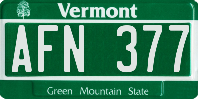 VT license plate AFN377
