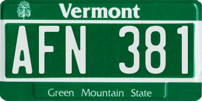 VT license plate AFN381