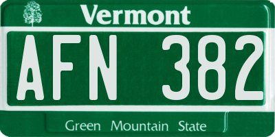 VT license plate AFN382