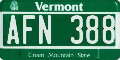 VT license plate AFN388