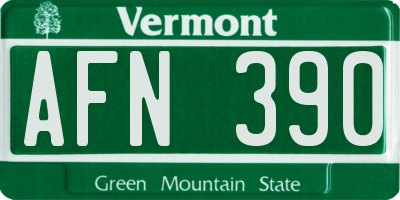 VT license plate AFN390
