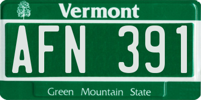 VT license plate AFN391