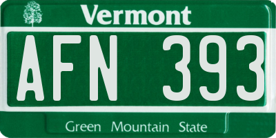 VT license plate AFN393