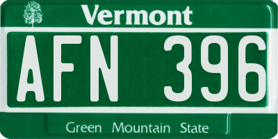 VT license plate AFN396