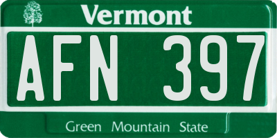VT license plate AFN397