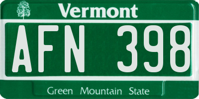 VT license plate AFN398
