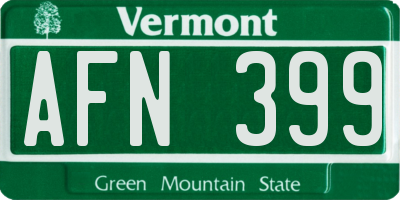 VT license plate AFN399