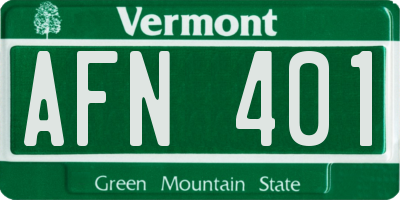 VT license plate AFN401