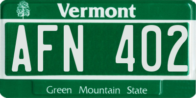 VT license plate AFN402