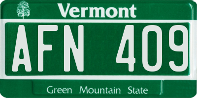 VT license plate AFN409