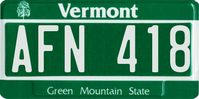VT license plate AFN418