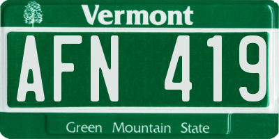 VT license plate AFN419