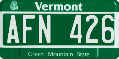 VT license plate AFN426