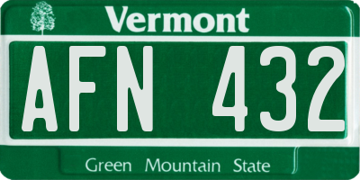 VT license plate AFN432