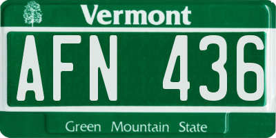VT license plate AFN436