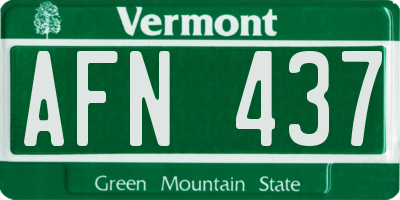 VT license plate AFN437