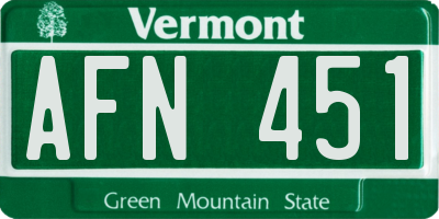 VT license plate AFN451