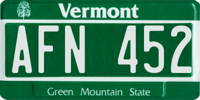 VT license plate AFN452