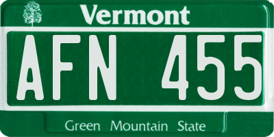 VT license plate AFN455