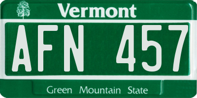 VT license plate AFN457